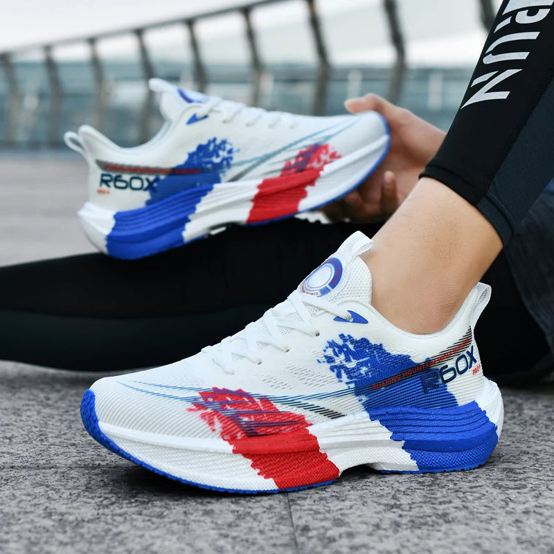 Running Shoes Men Mesh Breathable Lace-up Comfortable Marathon Sports Casual Tennis Shoes Big Size Trendy Sneakers for Man