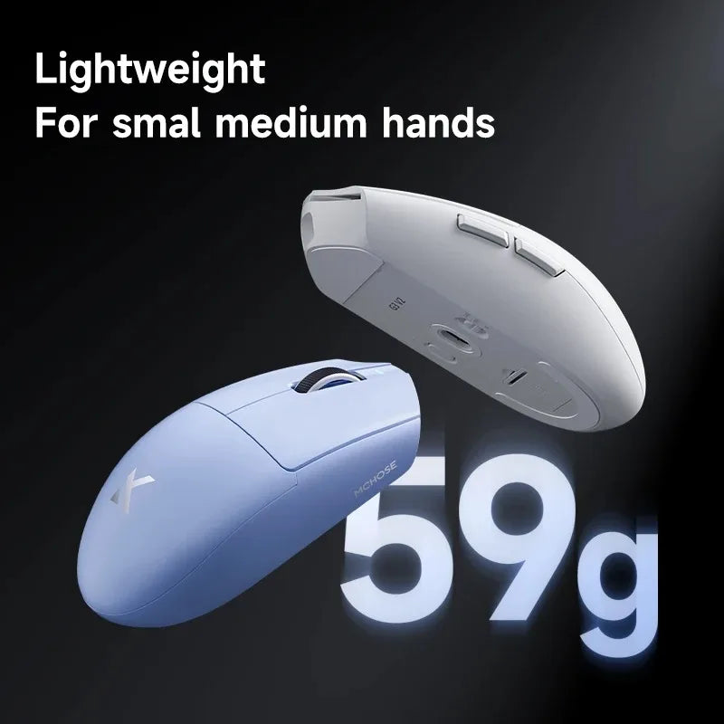 Bezdrátová e-sportovní myš MCHOSE G3 V2 Pro, lehká, tři režimy, Bluetooth, PAW3395, vysoký výkon, 800mAh, pro hry i kancelář, 59g myš