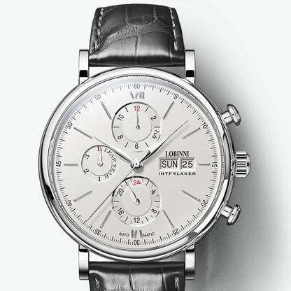 Luxury Brand Switzerland LOBINNI Perpetual Calendar Seagull Automatic Mechanical Men's Watches Sapphire Multi-function L13019-11
