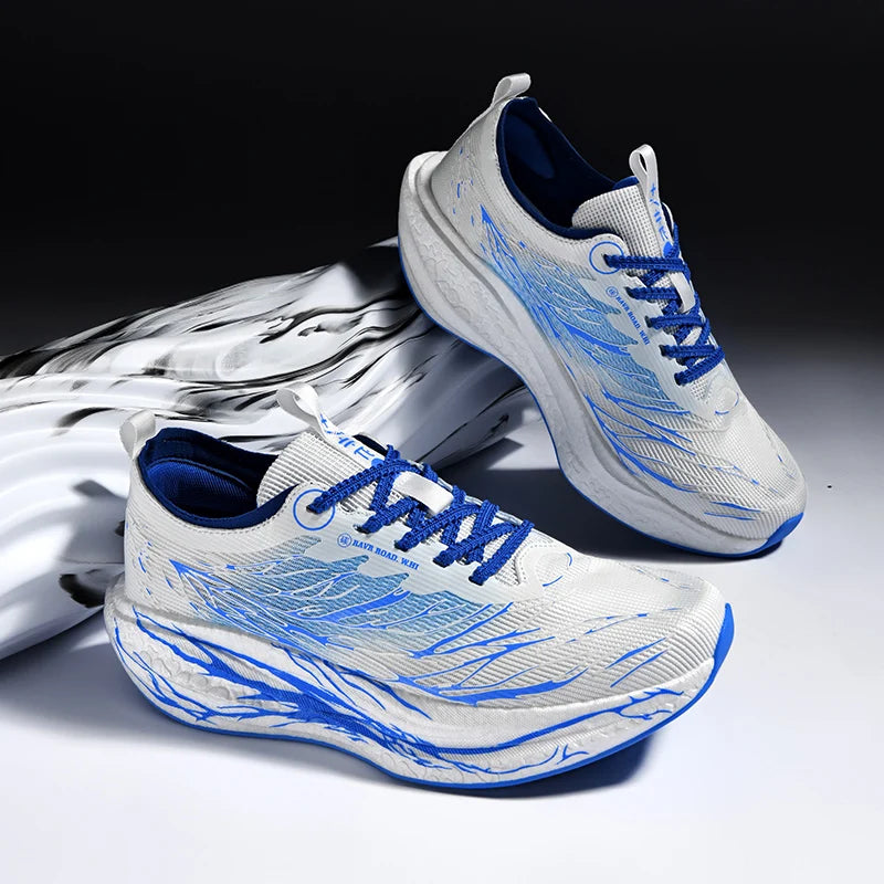 Herr-sneakers med kolplatta, utomhus-sportskor i mesh med mjuk sula, löparskor, lätta, halksäkra, vardagsskor för par, tennisskor