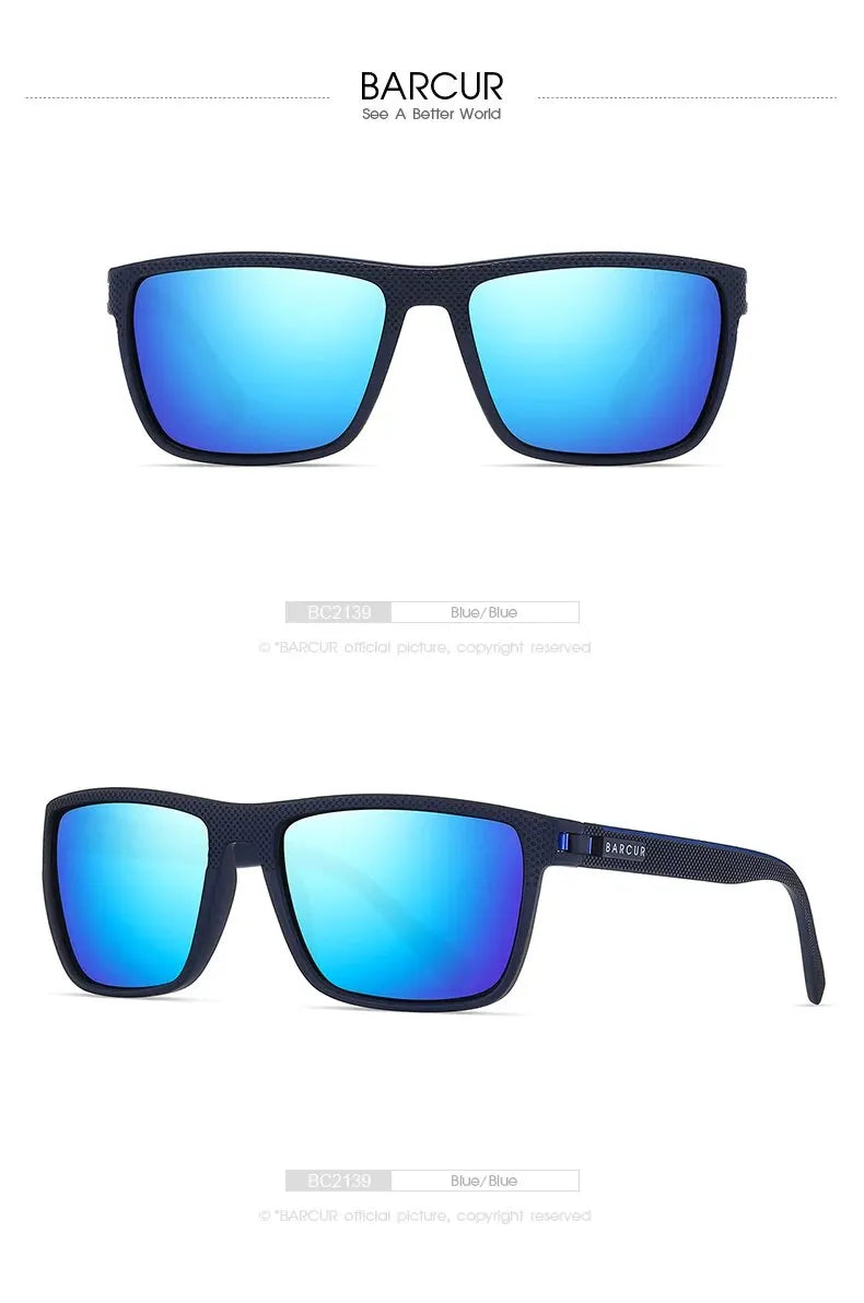 BARCUR Design TR90 Sluneční brýle pro muže Polarizované Lehké sportovní sluneční brýle Dámské brýle Doplněk k brýlím Oculos Ochrana proti UVAB záření