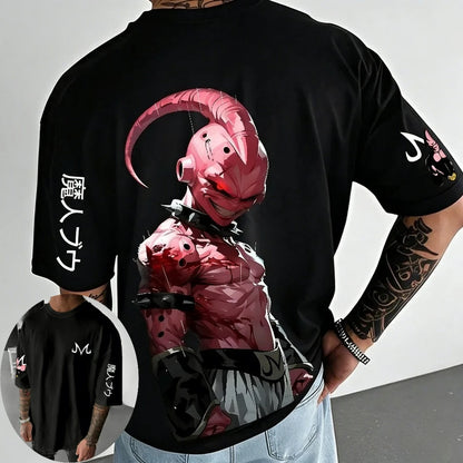 Dragon Ball Super Men's and Women's T-Shirts Majin Buu Anime Tee Summer Spring Boy's Oversize Short Sleeves Parent-child Outfits