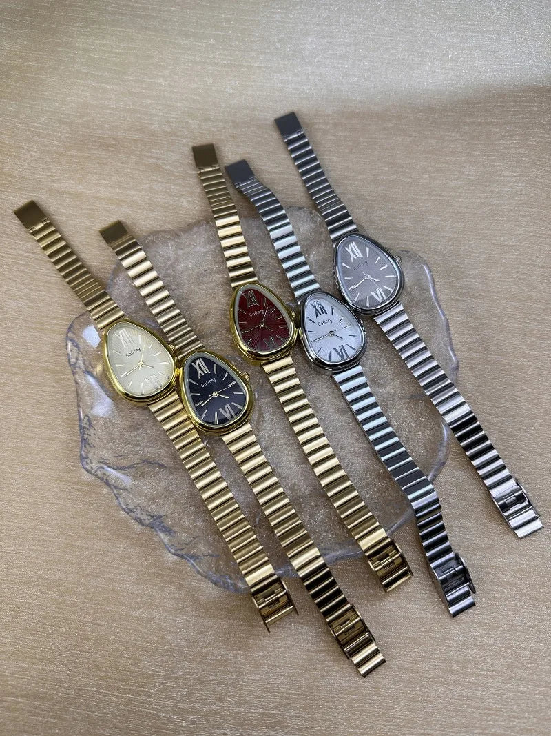 New Ladies Watches gift Snake Head Watch for Women Luxury Fashion Steel Strap Quartz Wristwatches Dropshipping Clock