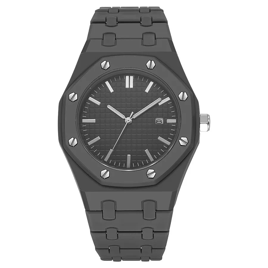 New Fashion Men Luxury Calendar Watch Women Business Casual Quartz Watches Sports Plastic Watch Students Watches Reloj Hombre