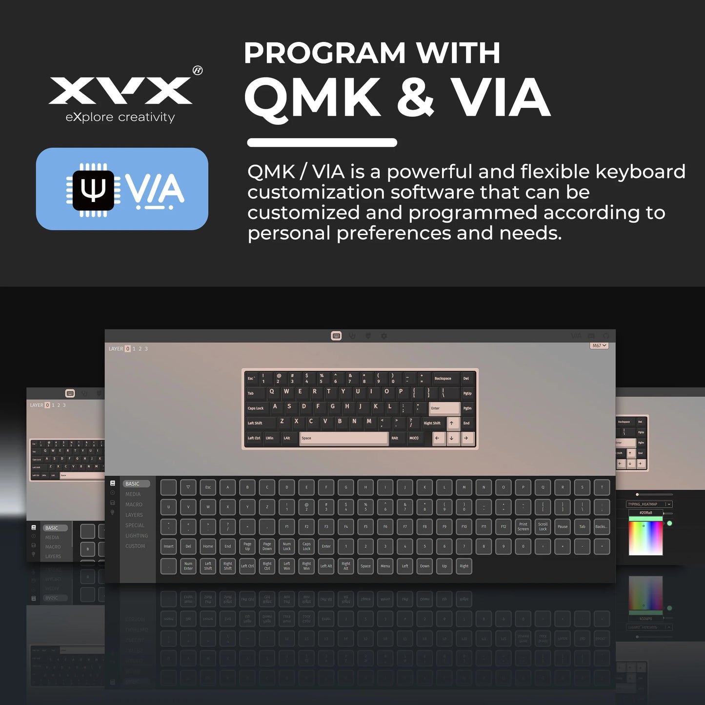 XVX M67 JadeStone mechanische Tastatur mit IMD-Tech-Tastenkappen, Hot-Swap-fähig, Gasket-Mount, Tri-Mode, individuell anpassbares RGB, kabellose Tastatur 65%