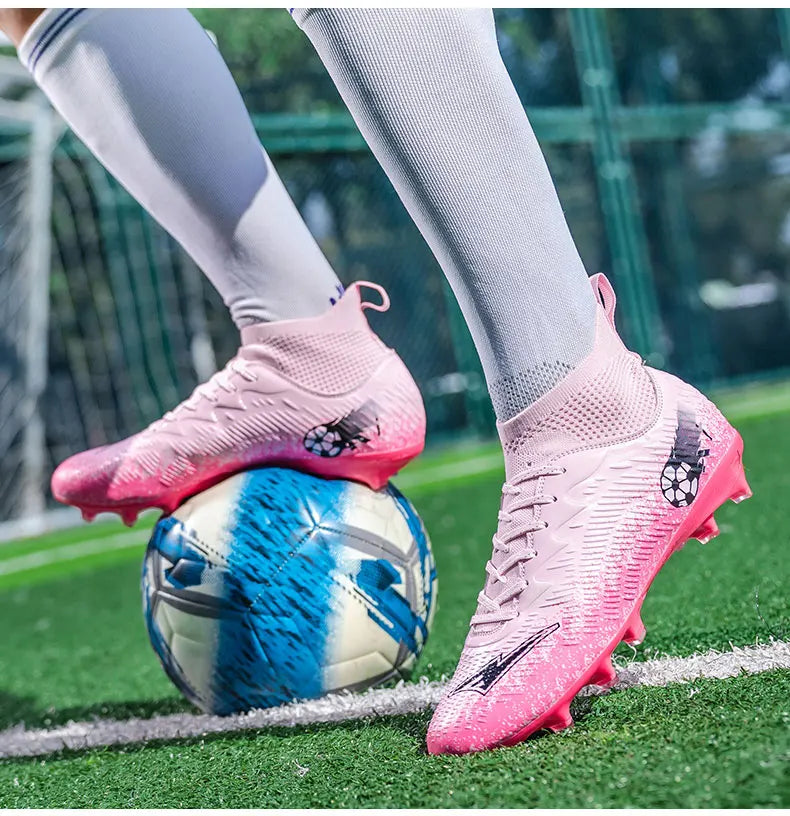 Muške i ženske nogometne kopačke visokog profila, neklizajuće nogometne tenisice, prozračne tenisice za futsal trening, gležnjače za nogomet na vanjskoj travi