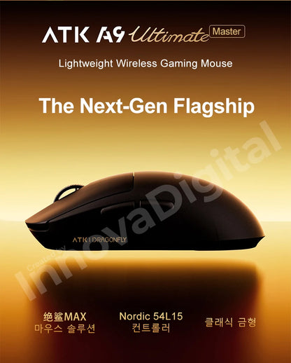 Mouse de gaming wireless ATK Dragonfly A9 Ultimate A9 Air PAW3950, ultra-ușor, ergonomic, pentru e-sports gamer FPS CSGO A9 Ultra