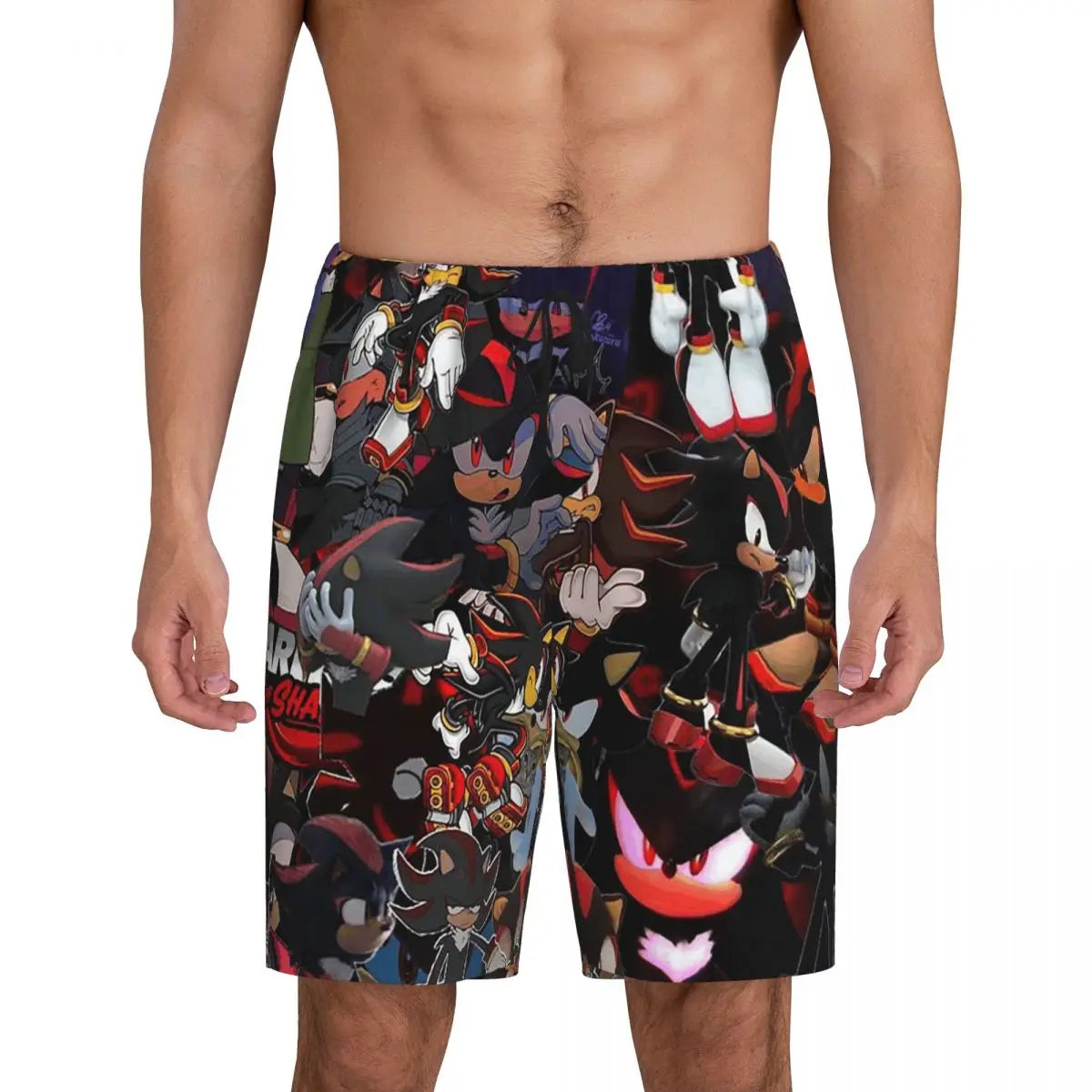Custom Shadow The Hedgehog Sonic Poster Short Pajama Pants Men Sleepwear Sleep Lounge Bottom Shorts Sleeping Pants