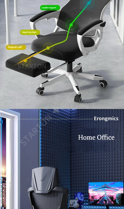 High Density Sponge Mesh Office  New Design Home Office Furniture Comfortable  Chair with Footrest