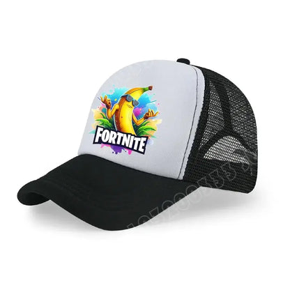 Șapcă de baseball Fortnite cu imprimeu de joc în stil desen animat, pălărie de vară pentru copii din plasă respirabilă, șapcă reglabilă cu cozoroc, cadou de ziua de naștere pentru copii