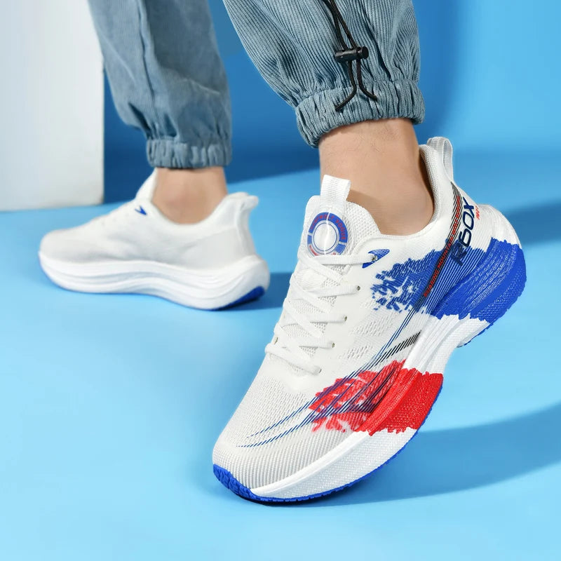 Running Shoes Men Mesh Breathable Lace-up Comfortable Marathon Sports Casual Tennis Shoes Big Size Trendy Sneakers for Man