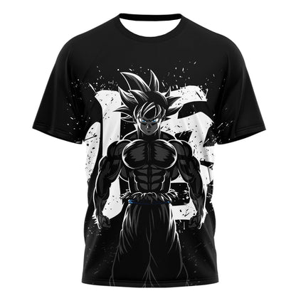 2026 Summer Dragon Ball Goku "Ink Martial Arts" 3D Printed Breathable Quick-Drying T-Shirt for Men and Women, Parental Use Top