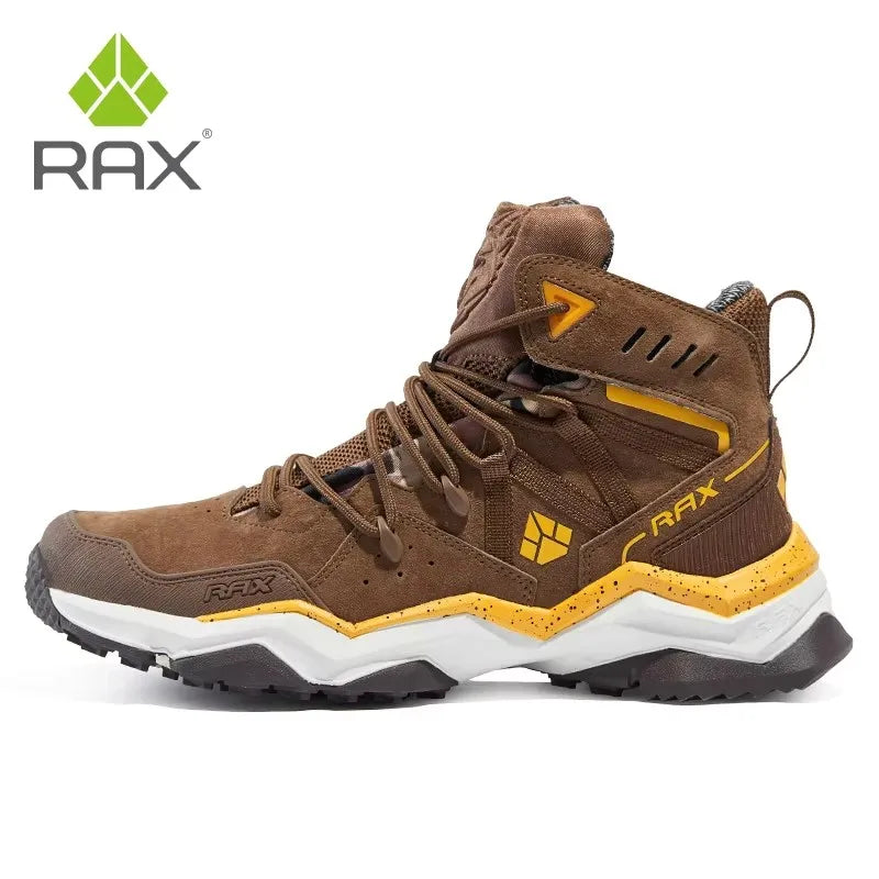RAX winter men's and women's hiking shoes snow boots waterproof leather sports shoes super warm men's boots outdoor work shoes