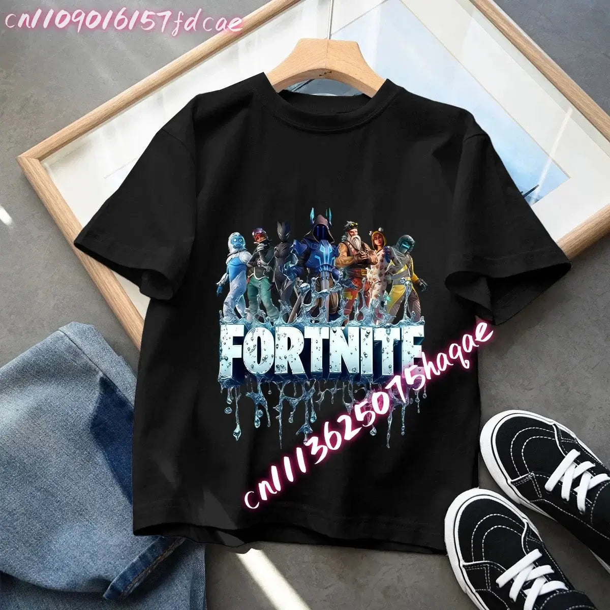 Fortnites Kids Black Cotton T Shirt Fortress Night Baby Short Sleeve Tees Shirt Cartoon Boy Girl Summer Clothes Kawaii Tops Gift