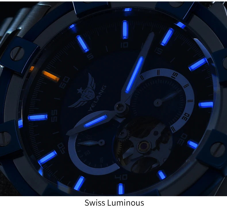 Yelang V1024 Men Brand Watches 44mm Japan miyota 82S7 Automatic Mechanical movement Luminous Men 100m Waterproof Watch business