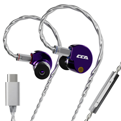 CCA Phoenix Metal Alloy Body 10mm Dual Magnetic Dynamic Coil HIFI Sound Quality In Ear Wired Esports Music Earphones