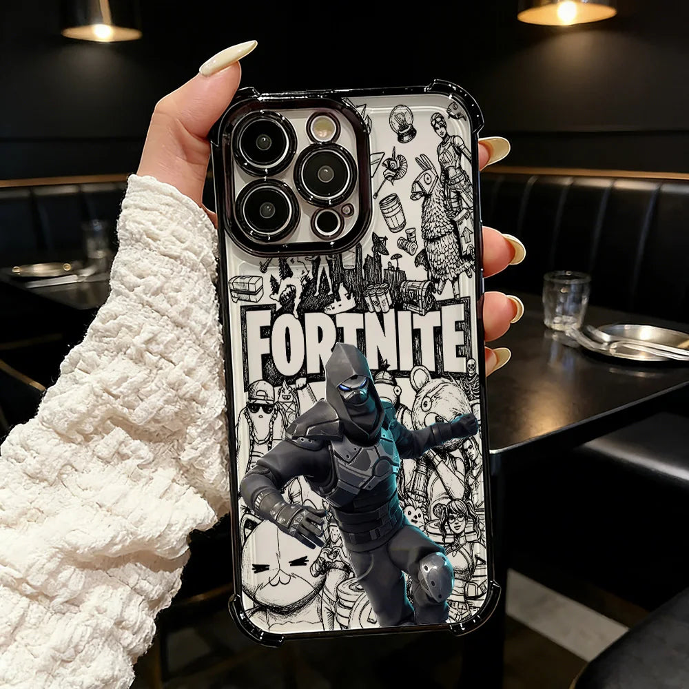 Popular Game FortniteS Plating Phone Case For Samsung S26 S25 S24 S23 S22 S21 S20 FE Note20 Edge Plus Ultra 4G 5G Anti Fall