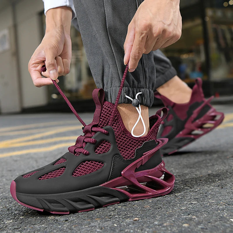 Chaussures de sport pour homme - Nouvelles chaussures de course d'extérieur en mesh respirant, haute élasticité - Chaussures de tennis de sport tendance et confortables pour l'été