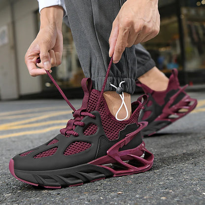 Chaussures de sport pour homme - Nouvelles chaussures de course d'extérieur en mesh respirant, haute élasticité - Chaussures de tennis de sport tendance et confortables pour l'été