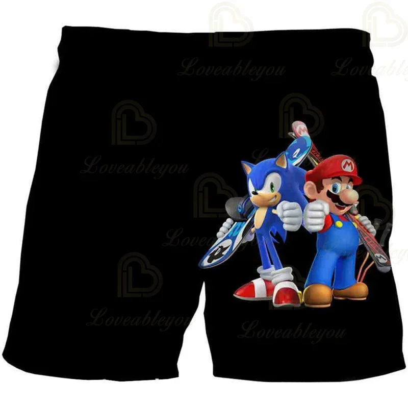 3D Print Fashion Children's Pants S-Sonici Shorts Kids Summer Beachwear Swim Trunks Swimsuits Beach Shorts Trousers