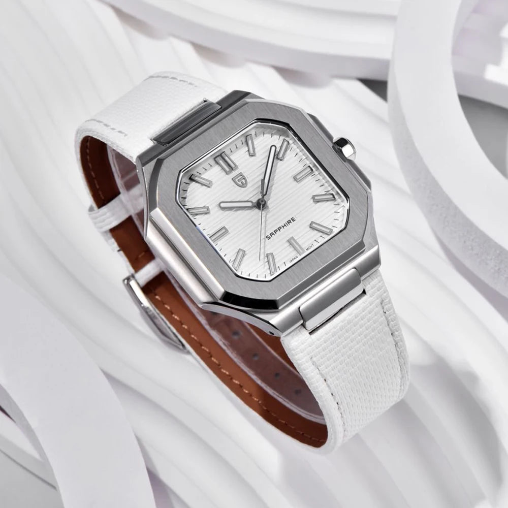 2026 Neue PAGANI DESIGN quadratische Luxus-Quarzuhr für Herren, AR-Saphirglas, japanisches Uhrwerk, leuchtende Herrenuhr, vollständig aus 316L-Edelstahl