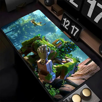 Mouse Pad Overwatch Genji, imprimare HD, pentru gameri pe computer, margine cusută, mouse pad antiderapant XXL90x40cm, suport pentru tastatură și birou PC