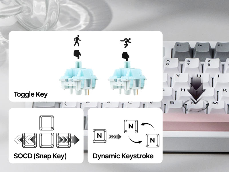 ISO-UK-Layout EPOMAKER TH87 TKL-Layout kabelgebundene/BT/2.4Ghz kabellose mechanische NKRO-Tastatur mit 10000mAh-Akku & RGB-Beleuchtung