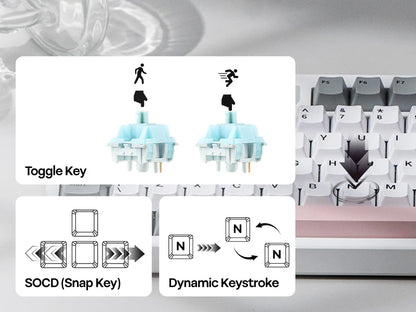 ISO-UK-Layout EPOMAKER TH87 TKL-Layout kabelgebundene/BT/2.4Ghz kabellose mechanische NKRO-Tastatur mit 10000mAh-Akku & RGB-Beleuchtung