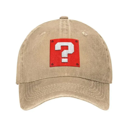 Individuell gestaltete Mode-Cartoom-Spiel-Fragezeichen-Block-Baseballmütze für Damen und Herren, verstellbar, Unisex, Baumwolle, Dad-Cap, Performance-Snapback-Kappen