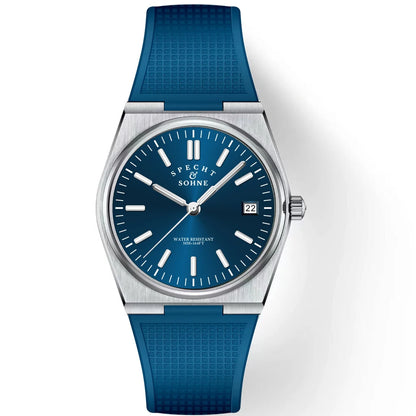 2025 SPECHT&SOHNE New Rubber Strap Fashion Quartz Watches For Men Stainless Steel Watch Ice Blue Luminous Sapphire Crystal 5BAR