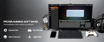 Tastiera meccanica EPOMAKER x AULA F75 solo cablata 75% layout ANSI US con gasket, hot-swap e manopola per Mac/WIN/Android