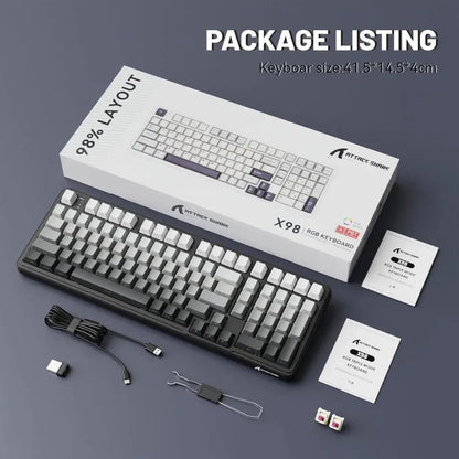 X98 Attack Shark Gaming Keyboard Wireless with Numeric Keypad,102Keys Hot-Swap RGB PBT Keycaps,4000mAh Battery,Support PC/Laptop
