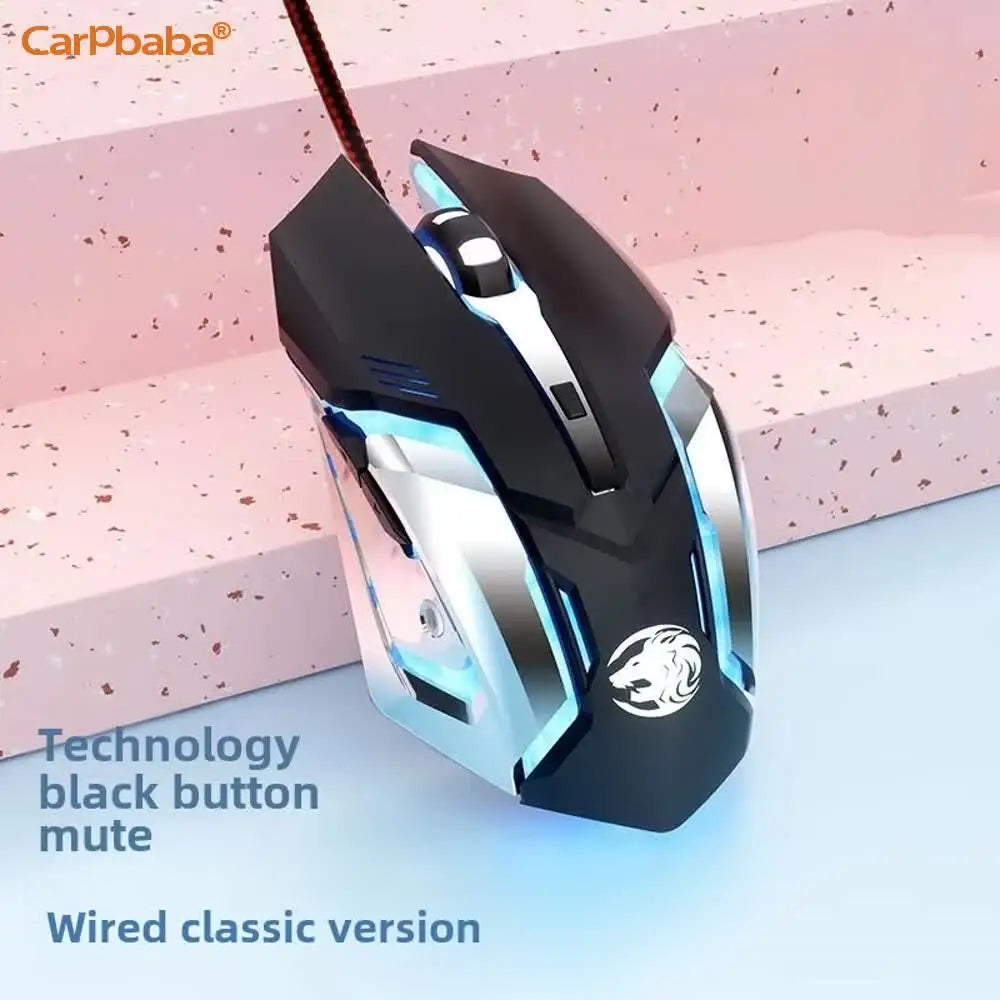 Carpbaba G3 Wired Game Mouse Mute Pink Mechanical E-sports Girl Lovely Art Portable Office Household for MacBook Laptop PC Gamer