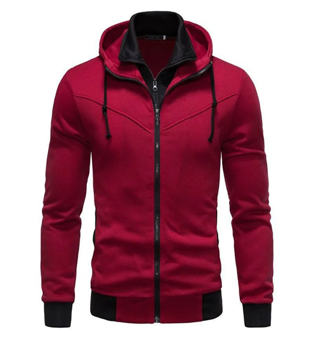 Autumn Men's Sportswear Long Sleeved Jacket Hooded Sweatshirt Zipper Opening Jacket Men's Hooded Sweatshirt Slim Fit Men's Clothing