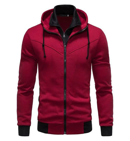 Autumn Men's Sportswear Long Sleeved Jacket Hooded Sweatshirt Zipper Opening Jacket Men's Hooded Sweatshirt Slim Fit Men's Clothing