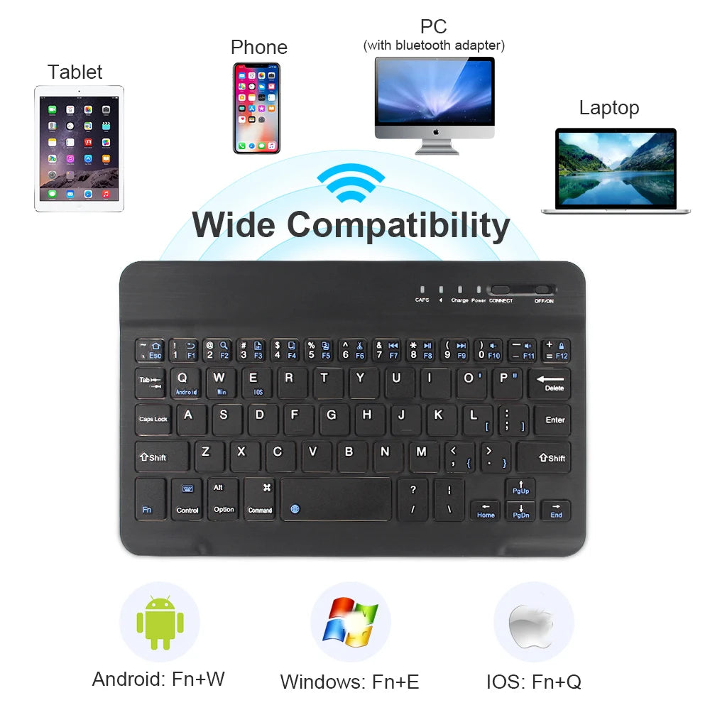 Mini teclado Bluetooth RGB inalámbrico de 10 inch con retroiluminación, panel táctil y compatibilidad con IOS, Android, Windows e iPad