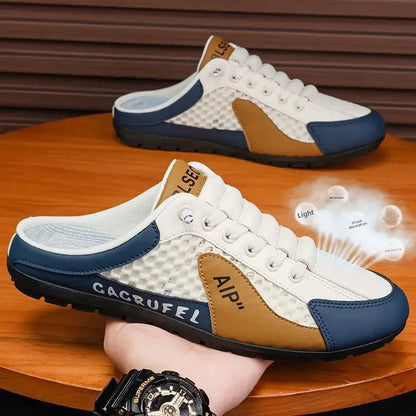 Sapatilhas desportivas casuais slip-on com atacadores para homem, em malha respirável, unissexo, para primavera e outono, corte baixo, sola plana e calçar rápido e fácil