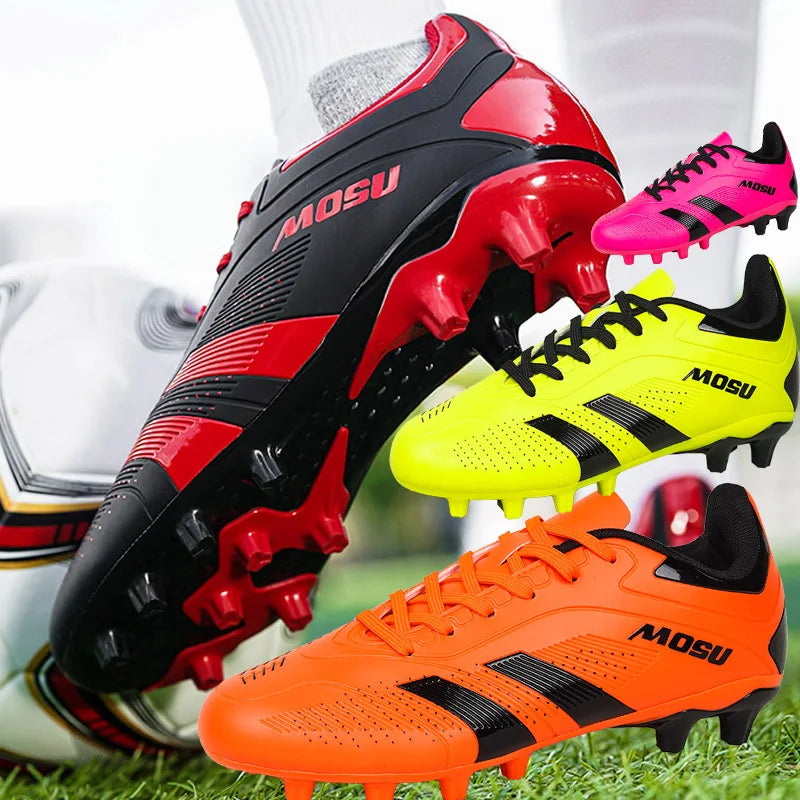 New Men's and Women's Football Shoes, Indoor and Outdoor Sports Shoes with Long and Broken Studs for Football Training Mat