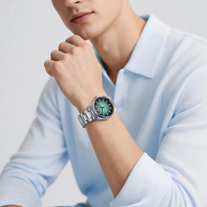 Montre pour homme BERNY – Montre à quartz élégante et classique, étanche à 10 ATM, dotée d'un verre saphir et d'aiguilles luminescentes, idéale pour une tenue habillée ou professionnelle, avec bracelet en cuir.