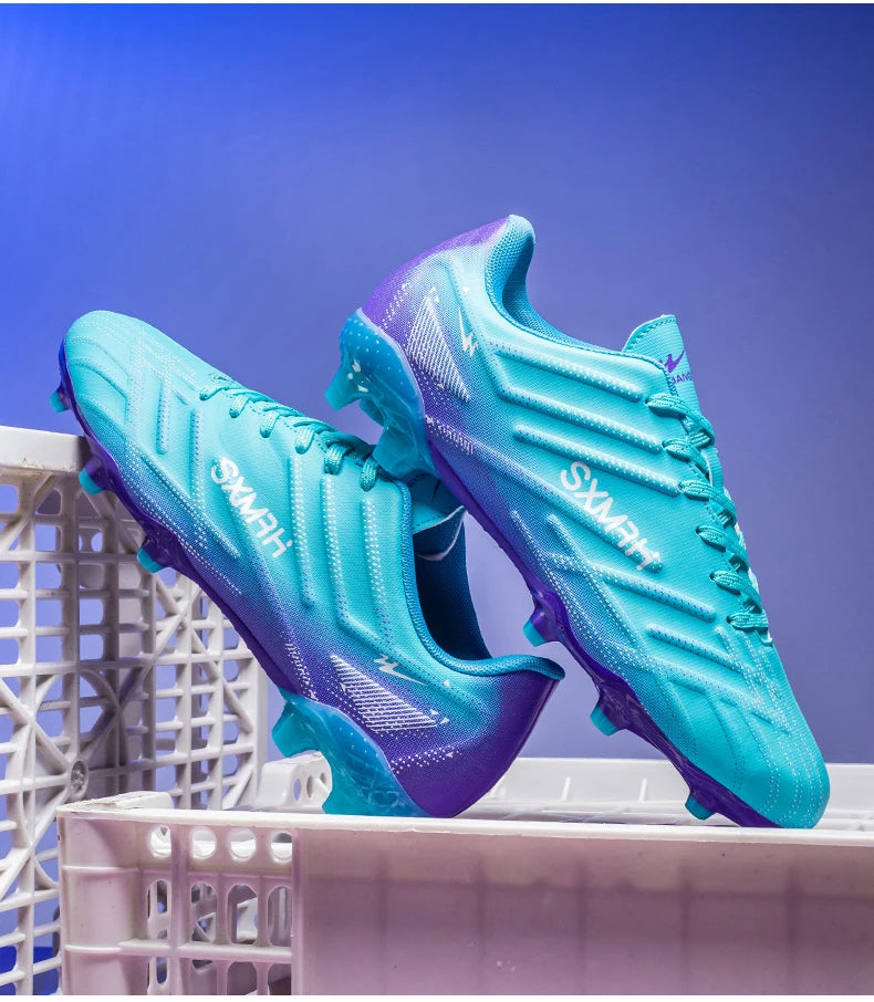 Chaussures de football Double Star Adult Youth AG : crampons antidérapants et résistants pour gazon artificiel et naturel, pour l'entraînement et les matchs, hommes et femmes