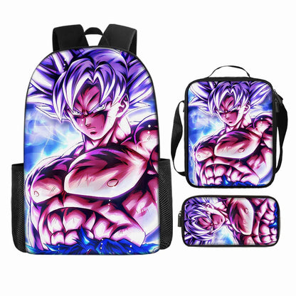 Dragon Ball 3Pcs/Set Backpacks Goku Vegeta Cartoon Print Lunch Bag Pencil Bags Student Casual School Bags Return To School Gift