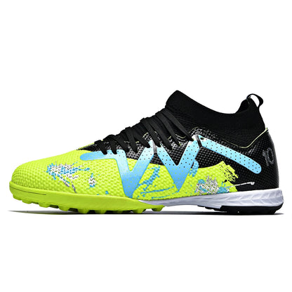 Professional TF Turf football shoes PU Mesh Fabric Upper Rubber Wearproof Sole Unisex Youth Grass Training Footwear