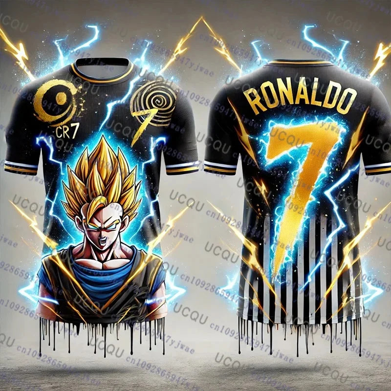 Summer 2026 Dragon Ball 3D T-shirt Oversized Majin Vegeta Blue Lightning Print Breathable Gym Streetwear Unisex Men Women Kids