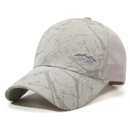 Sommer-Sonnenhut für Herren, Outdoor-Sport-Schirmmütze, Baseballkappe mit Netzrückseite, atmungsaktive Freizeit- und Trucker-Kappe zum Angeln