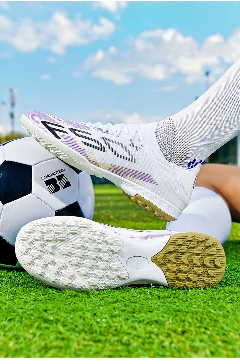 New Men Sneakers Match Grass Cleats High-quality Soccer Shoes Futsal Football Boots Non-Slip Indoor Hot-selling High-top Outdoor