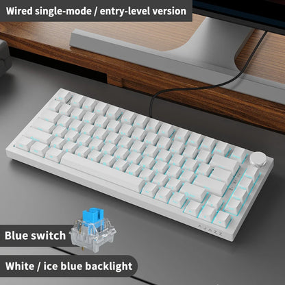 AJAZZ AK820 Pro Gaming Mechanical Keyboard 75% Wireless Bluetooth RGB Hot-Swappable Mechanical Keyboard with Volume Knob for PC, Mac & Laptop
