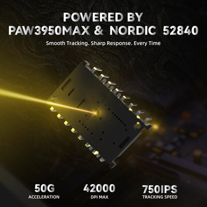 ATTACK SHARK R11 ULTRA szénszálas vezeték nélküli gaming egér, 8000Hz, PAW3950MAX, 42000DPI, 49g könnyű kivitel, 20000FPS, Nordic 52840