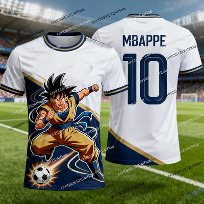 2026 Summer New Adult Men's Dragon Ball Goku 3D Printed Football Jersey T-Shirt Kids Anime T-Shirt Special Football Jersey NO.10