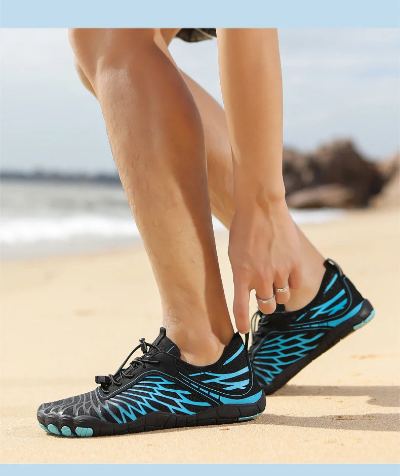 Men's Water Shoes and Women's Beach Barefoot Aqua Shoes, Quick-Dry Swimming, Wading Sports Sneakers for Upstream Boating, Fishing, Surfing