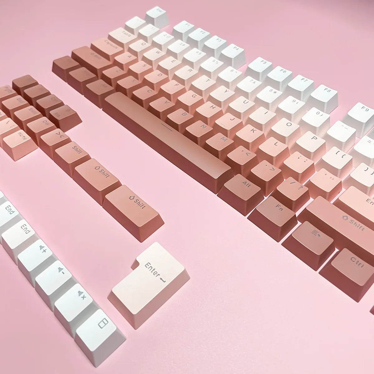 130 Keys Gradient Lucky Red RGB Backlit Shine Through Keycaps OEM Profile Double Shot PBT Keycaps for MX Switches Gamer Keyboard